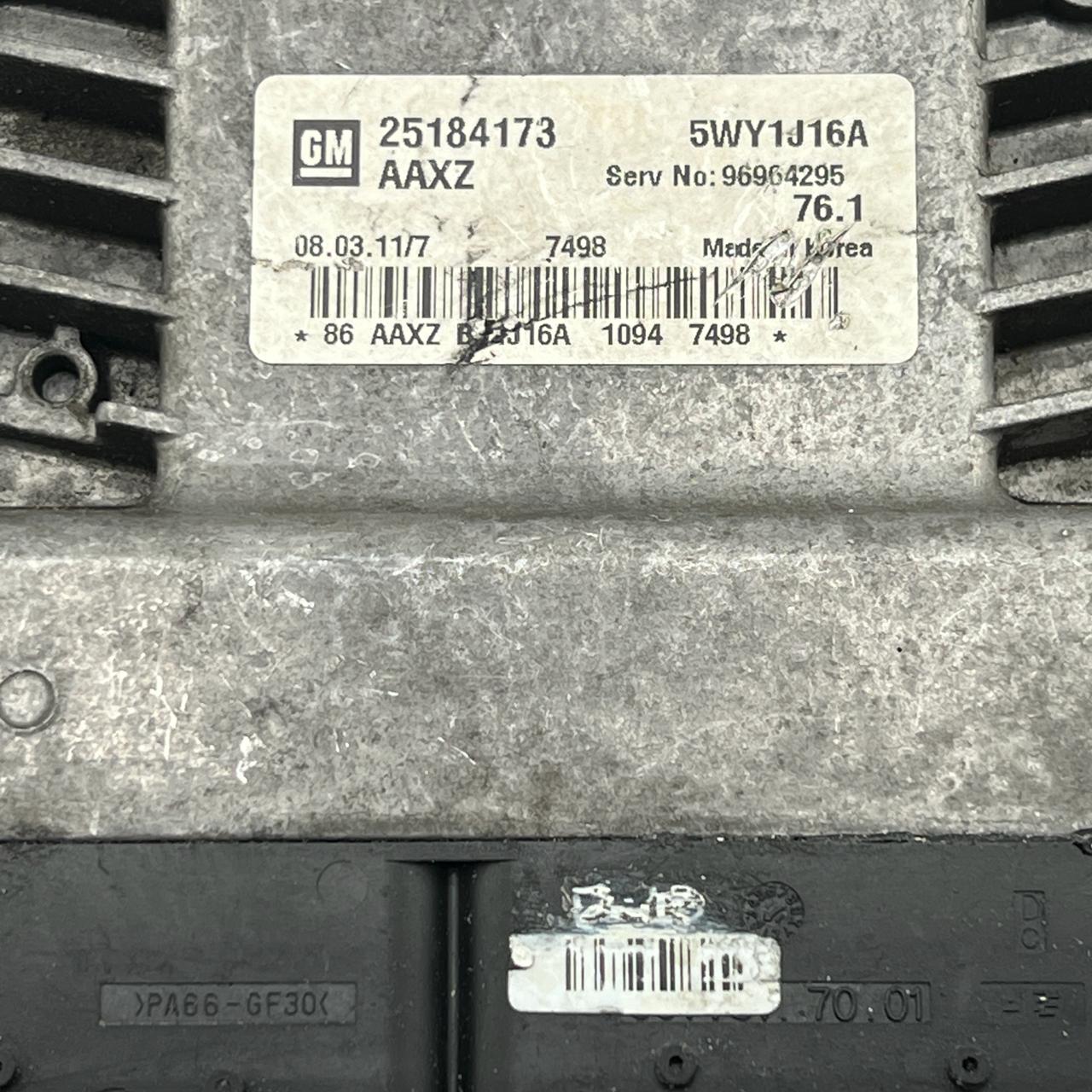 2009-2011 Holden Cruze Chevrolet ECU ECM PCM Engine Computer 25184173 5WY1J16A