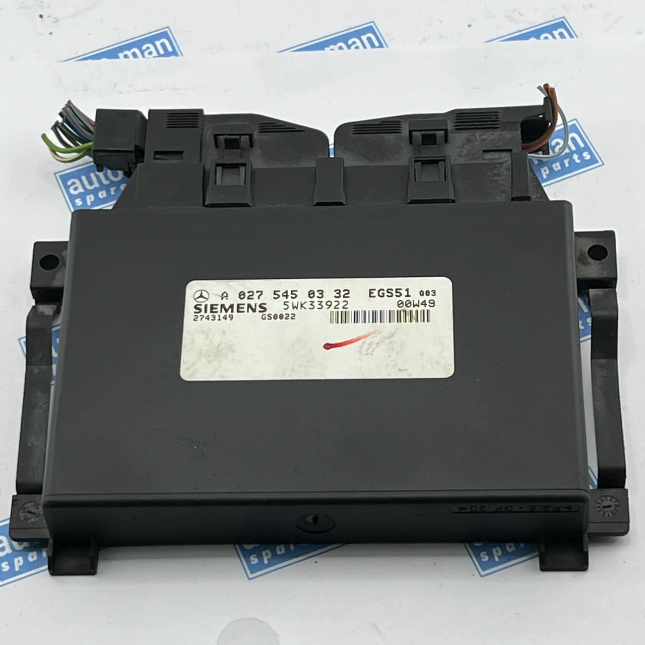 Control unit MERCEDES A0275450332 Siemens 5WK33922 A 027 545 03 32