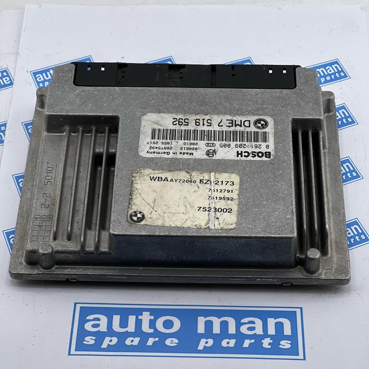 2002 BMW 3 SERIES AUTO ENGINE ECU DME7519592 0261209005