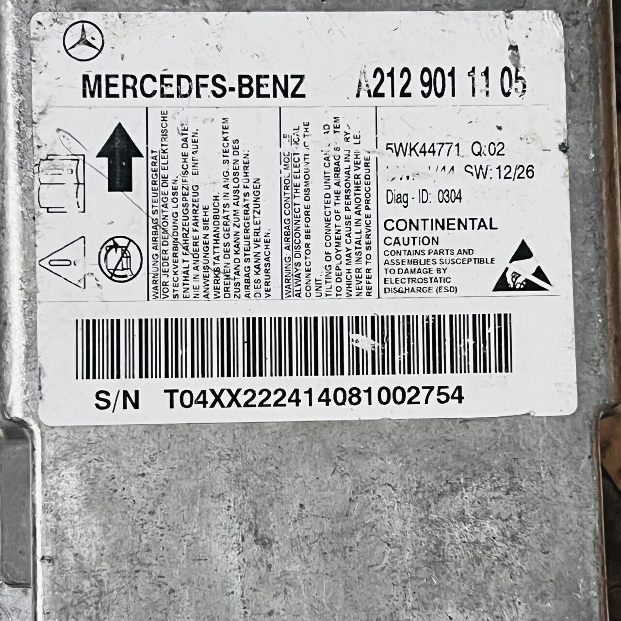 2014-2016 Mercedes-Benz W212 AirBug Control Module - A2129011105 / 5WK44771