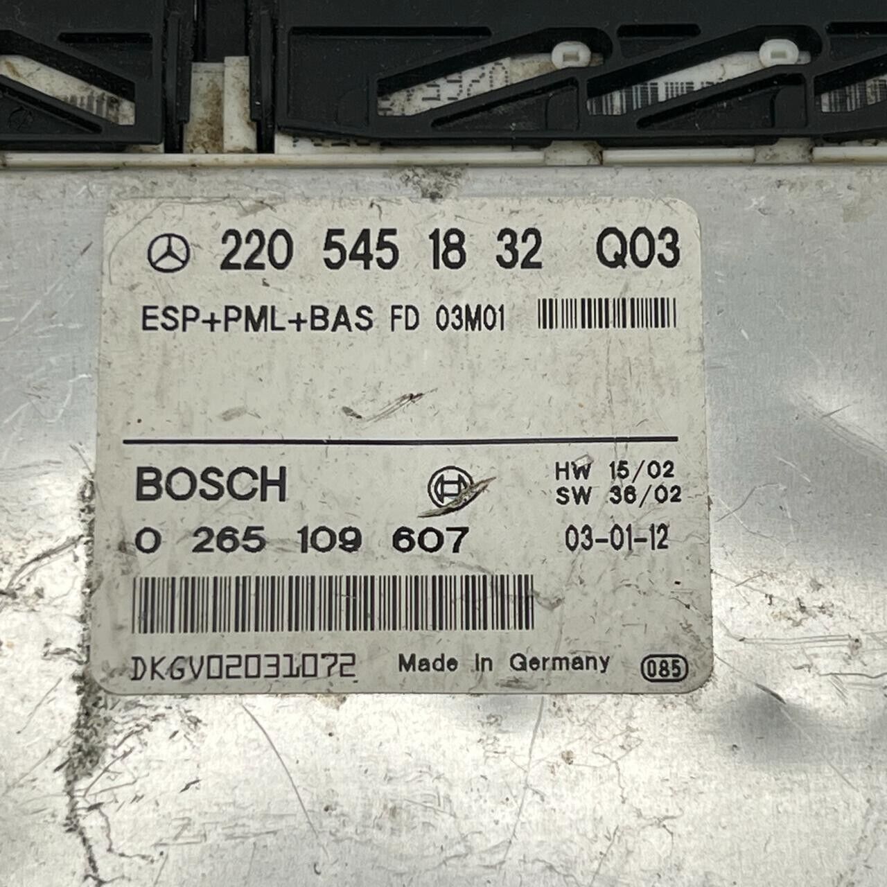 2205451832Q03 0265109607 2205451832 ECU MERCEDES-BENZ S-CLASS 2003 3.2L