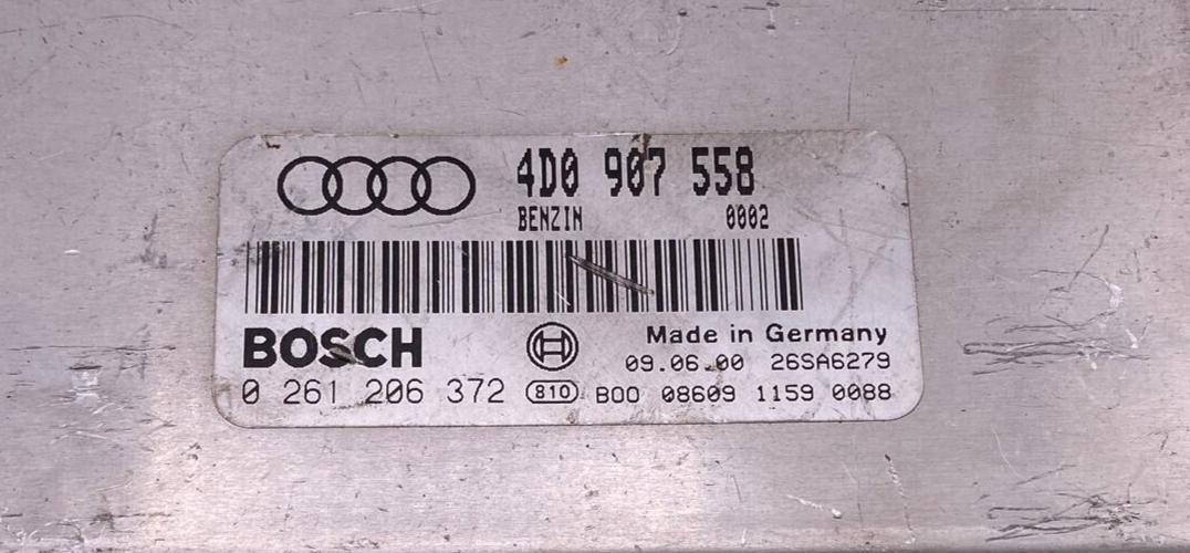 AUDI S6 C5 4B 2001 4.2 V8 ESSENCE ENGINE CONTROL UNIT ECU 4D0907558 0261206372