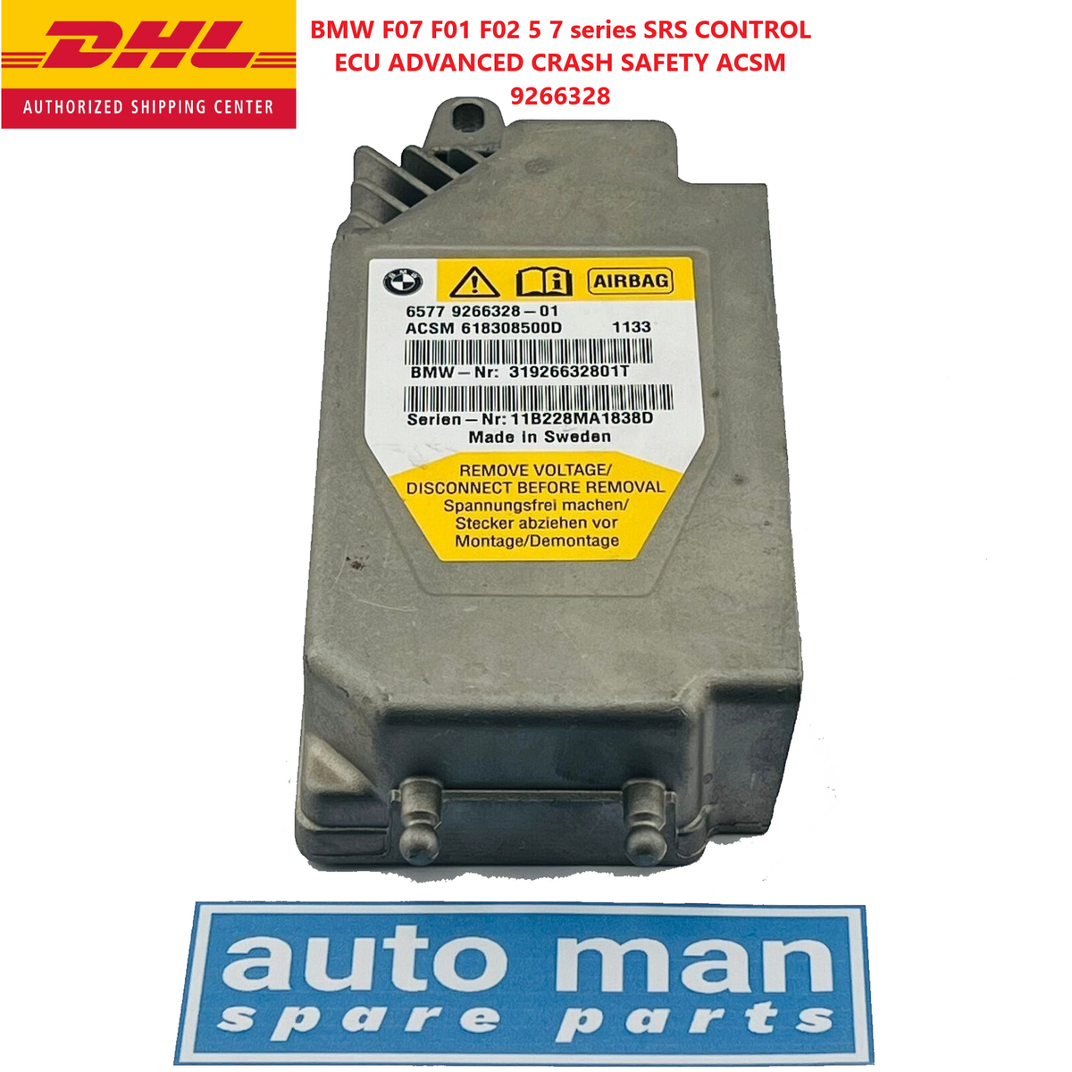 BMW F07 F01 F02 5 7 series SRS CONTROL ECU ADVANCED CRASH SAFETY ACSM 9266328