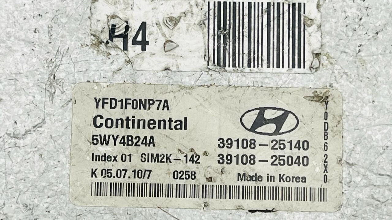 Unidad de control del motor HYUNDAI YF Sonata 2010 3910825140 5WY4B24A