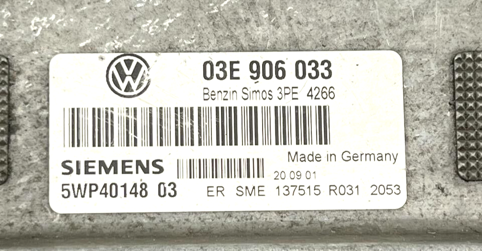 VW POLO 03E906033 5WP4014803 5WP40148 03 Engine Control Unit