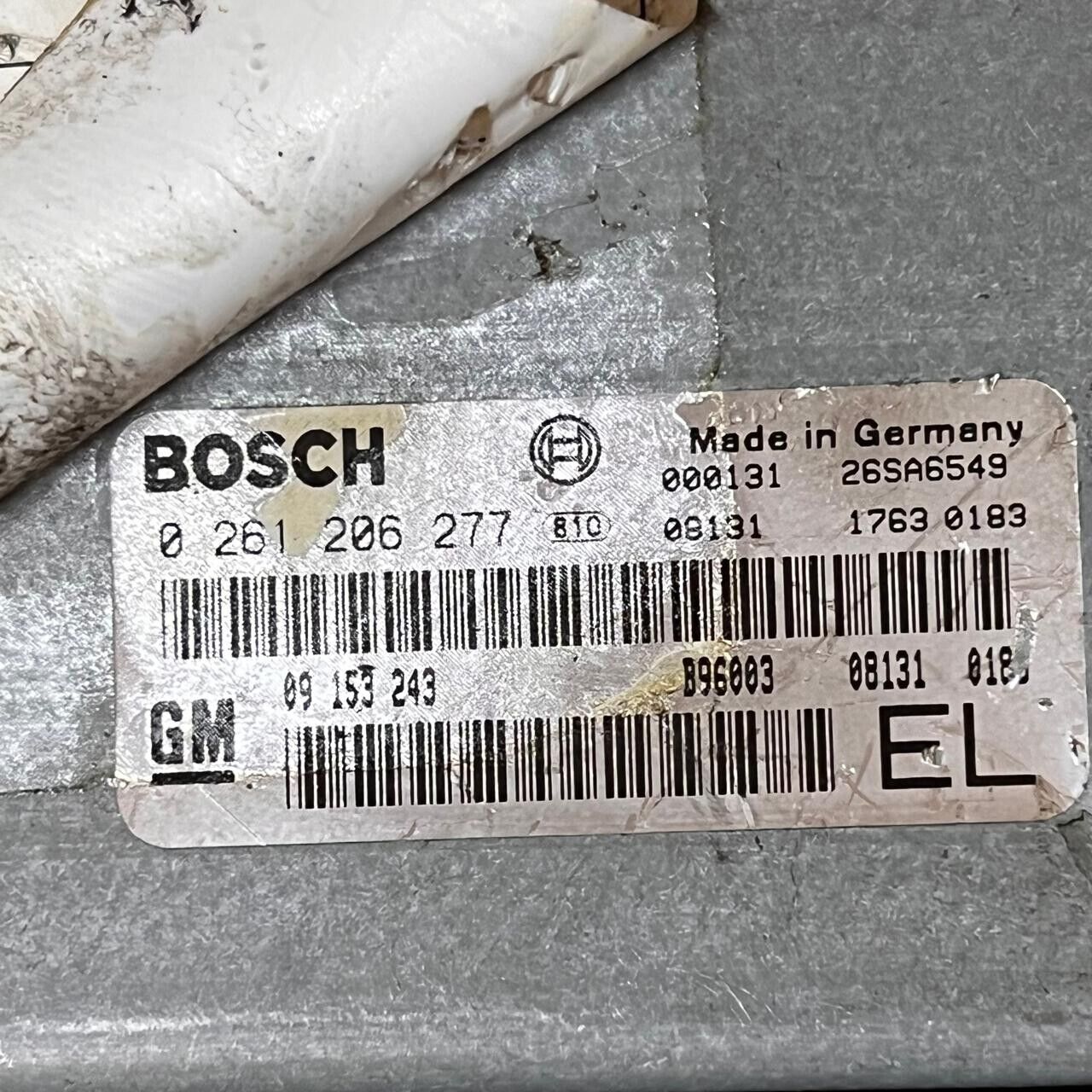 Bosch Opel Vectra Engine Control Unit ECU - 0261206277 / 09153243 / 26SA6549