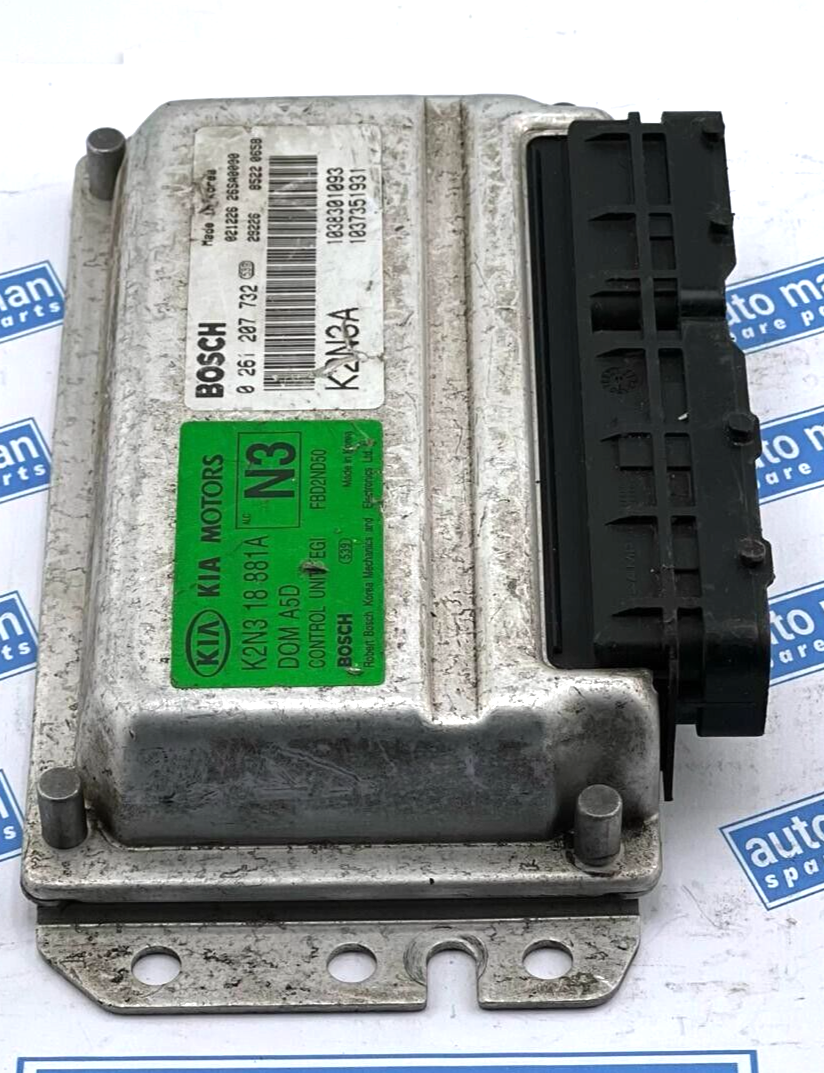 KIA Spectra 2002 Engine Control Module ECM ECU 0261207732 K2N3A