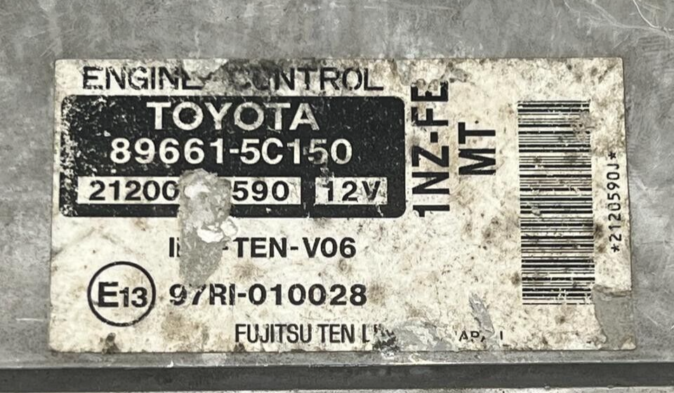 TOYOTA Ecu Computer 89661-5c150 Toyota Yaris Sedan Year 2003-2006