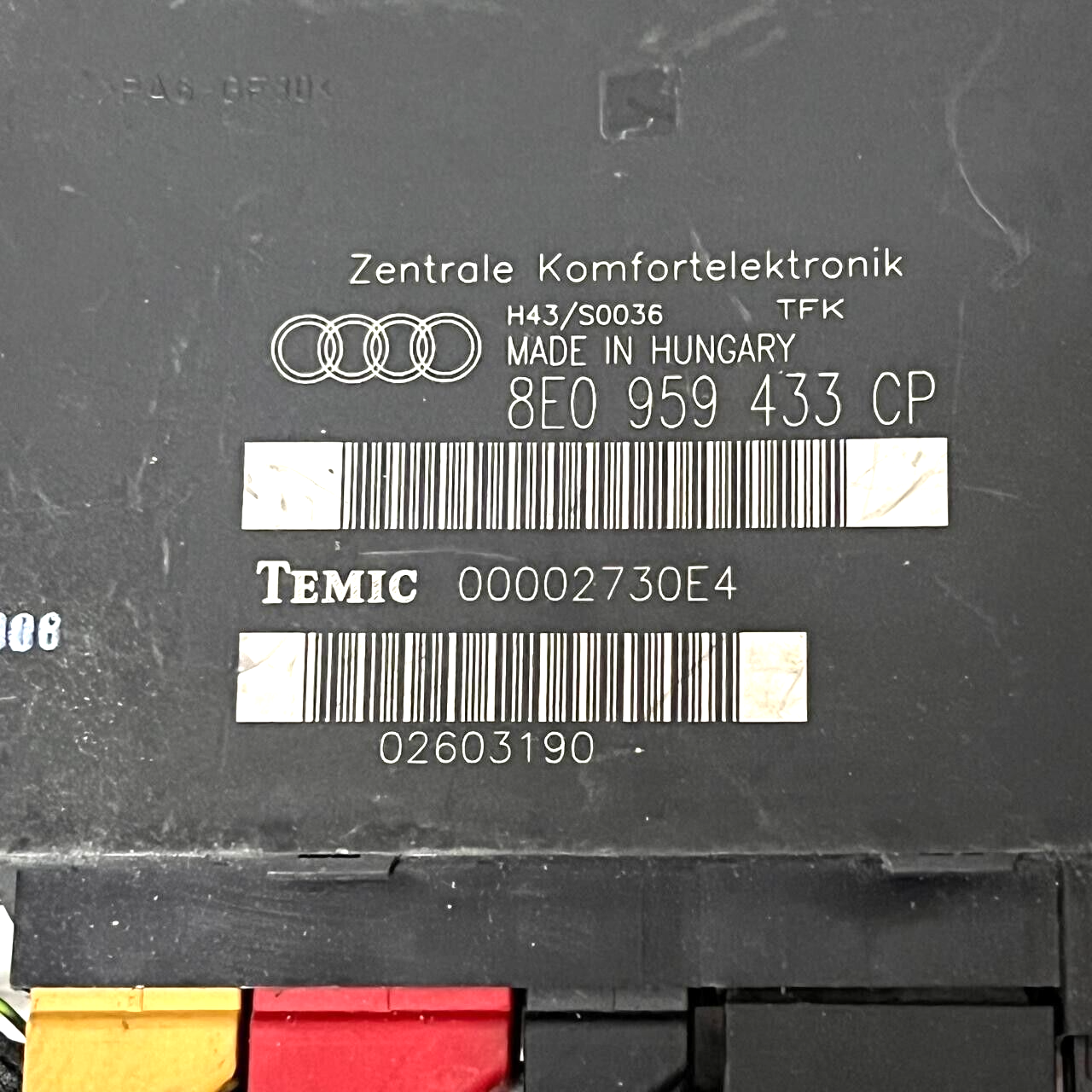 06-09AUDI A4 1.8T/3.0 V6 S4 BODY COMFORT CONTROL MODULE BCM CCM 8E0 959 433 CP