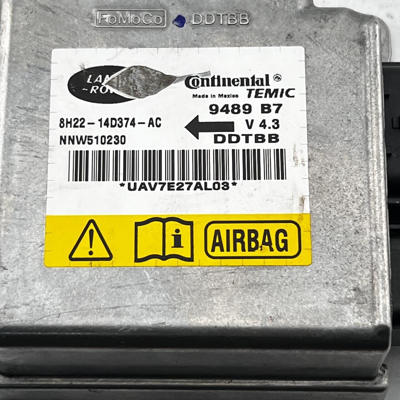 9489B7 Land / Range Rover Sport L320 SRS Control Module Unit ECU 2006 AMD149986