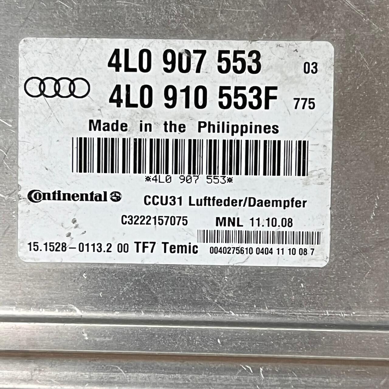 2008 AUDI Q7 4.2 Air  Suspension Control Module 4L0907553F/ C3222157075