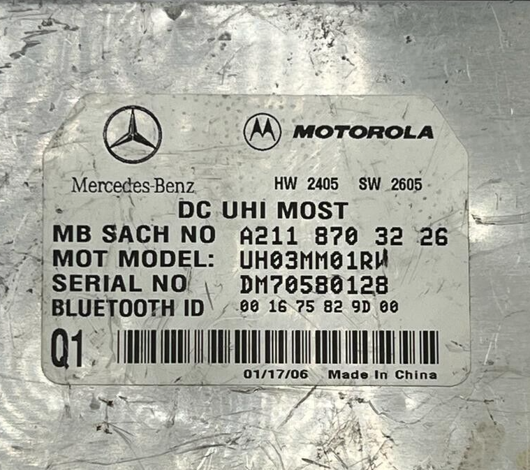 Mercedes Benz Classe M W164ML 320 CDI 4MATIC Control Unit Bluetooth A2118703226