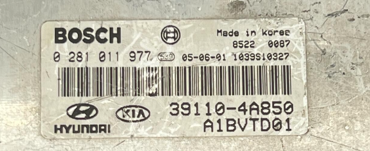 KIA MOTORS ECU 391104A850 Bosch 0281011977