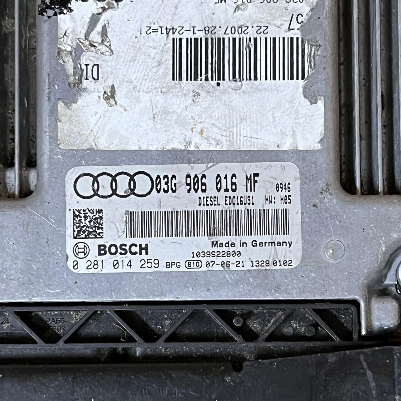 AUDI A6 C6 4F Engine Control Unit ECU - 03G906016MF / 0281014259 / EDC16U31