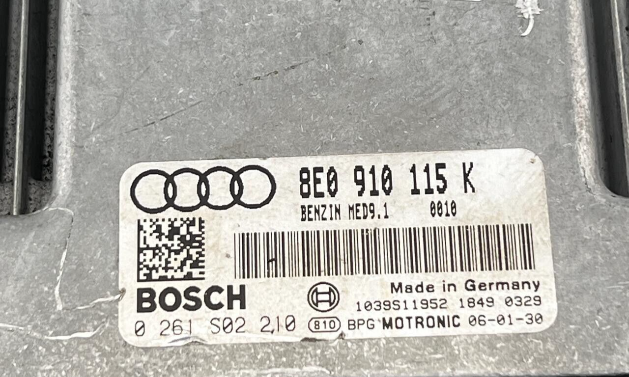 Audi A4 2.0 BWE TFSI ECU ENGINE CONTROL UNIT 0261S02210 8E0910115K OEM