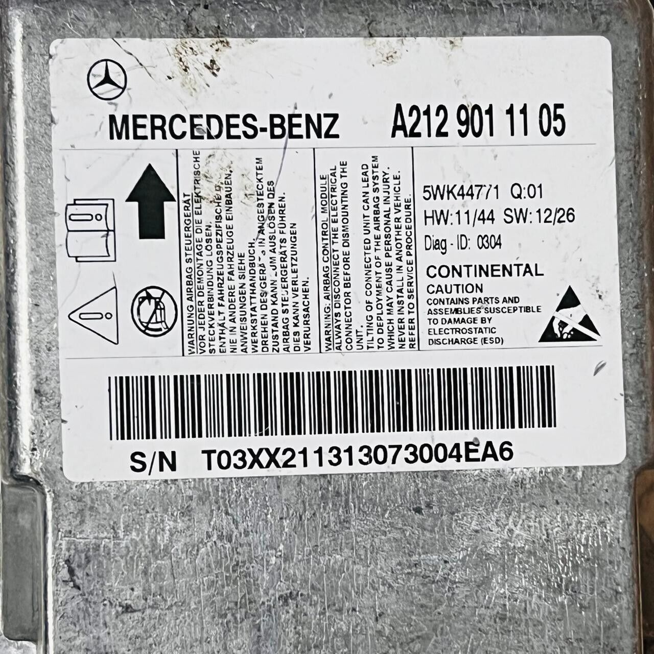 2014-2016 Mercedes-Benz W212 AirBug Control Module - A2129011105 / 5WK44771