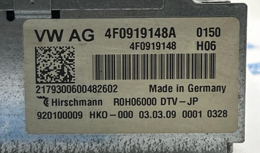 AUDI A4 ALLROAD (8KH, B8) (04.09-) TV - RECEIVER (TUNER) 4F0919148A W163