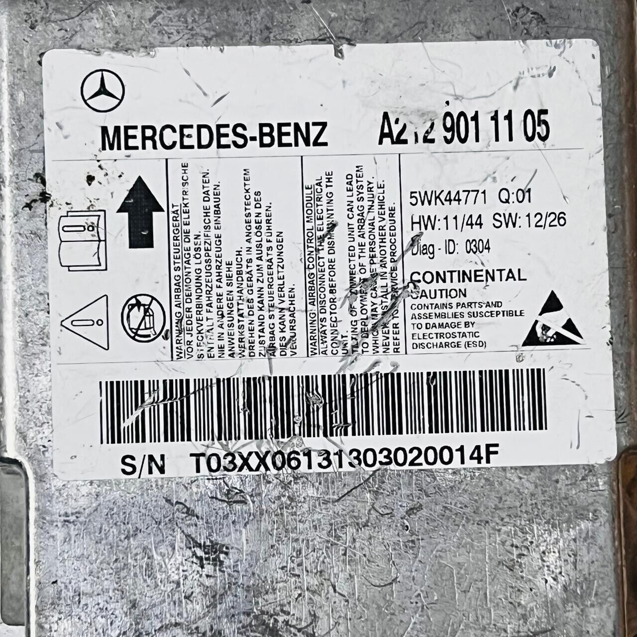 2014-2016 Mercedes-Benz W212 AirBug Control Module - A2129011105 / 5WK44771