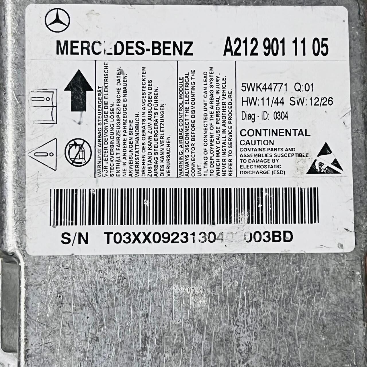 2014-2016 Mercedes-Benz W212 AirBug Control Module - A2129011105 / 5WK44771