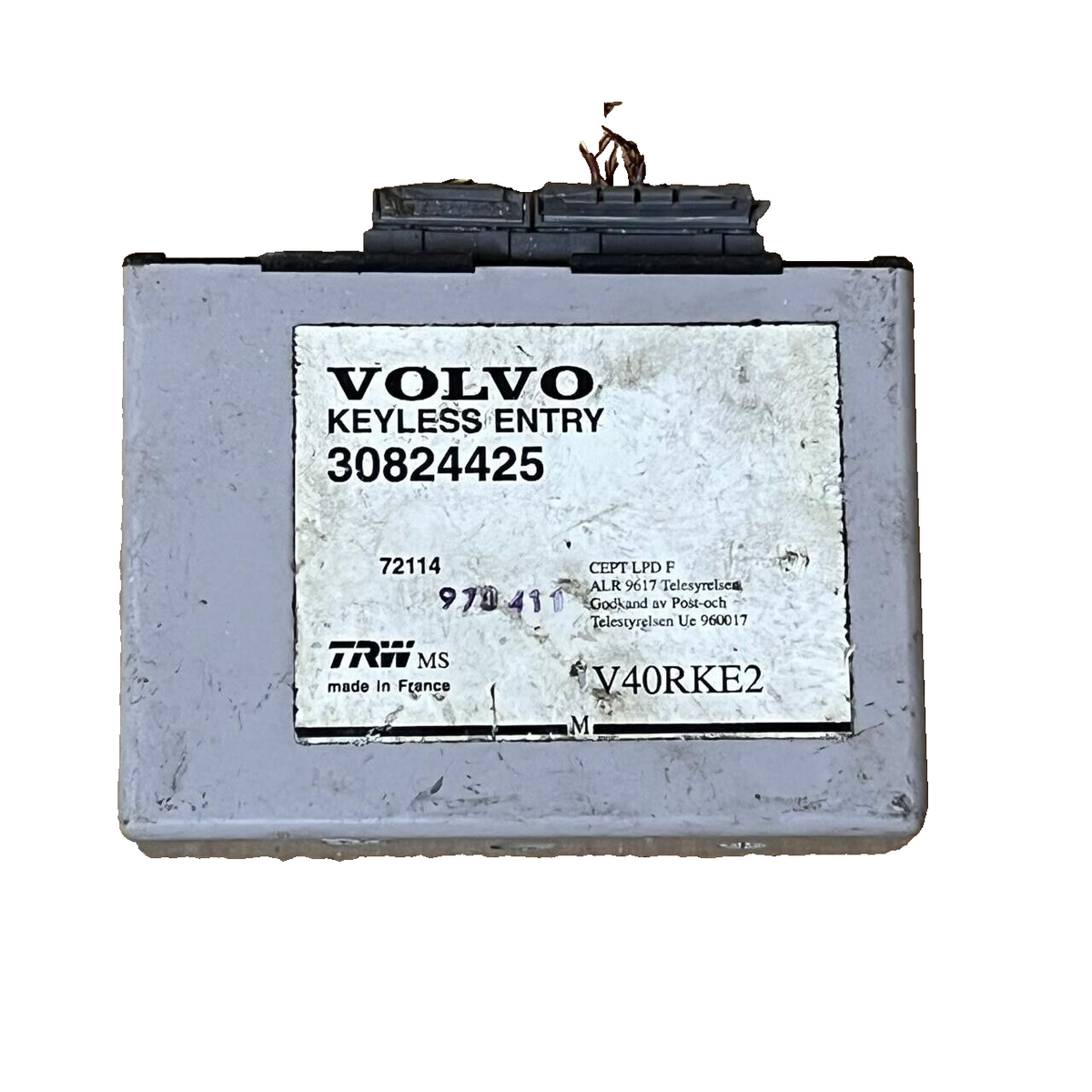 Volvo V40, S40, B217 Keyless Control Unit Lock Entry 30824425 / V40RKE2