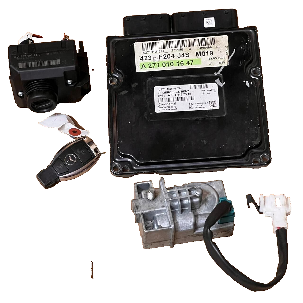 Mercedes Benz Engine ECU W204Petrol(FULL SET)A2711504979,A2710101647,A0044467540