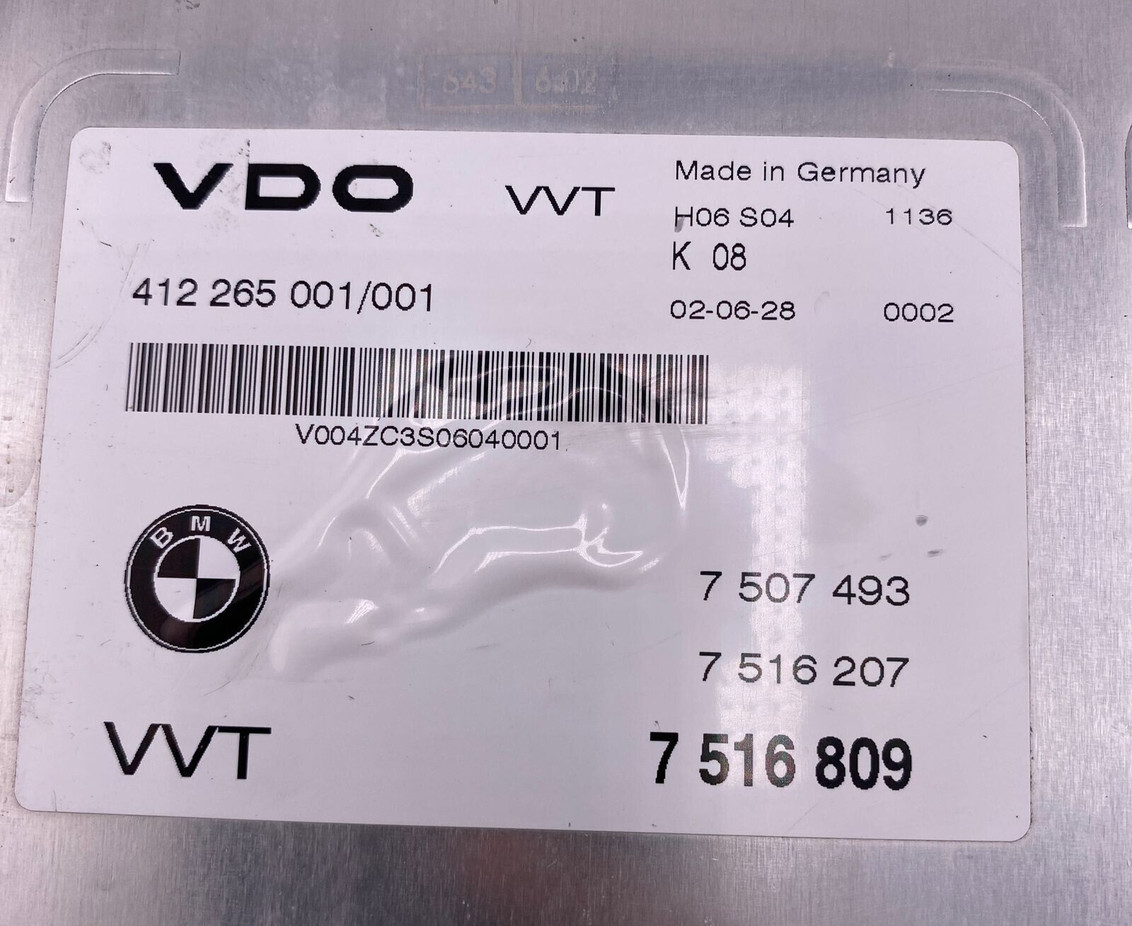 7516809 BMW SERIE 3 E46 N42 ENGINE CONTROL UNIT ECU VDO 7 516 809