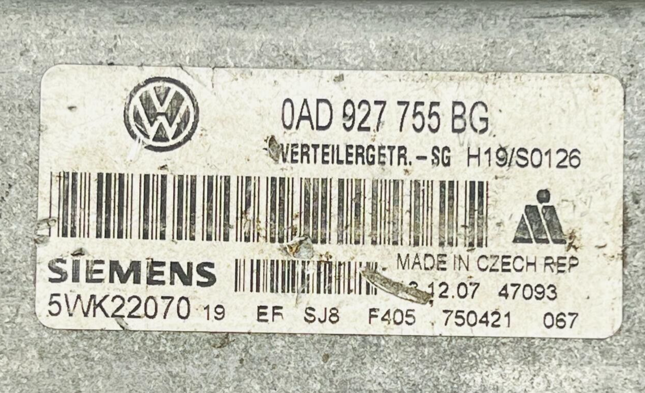 VOLKSWAGEN TOUAREG 0AD927755BG 5WK22070 Gearbox Control ECU Module Unit Origina