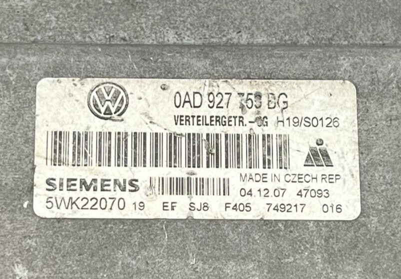 VOLKSWAGEN TOUAREG 0AD927755BG 5WK22070 Caja de cambios Control ECU Módulo Un...