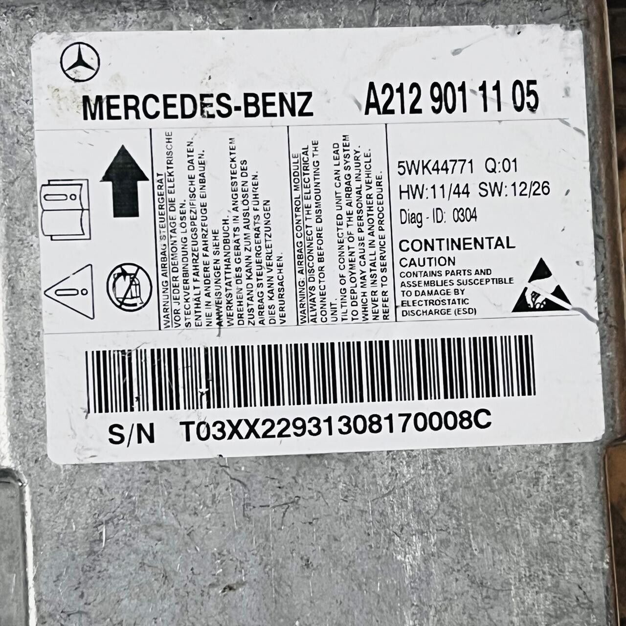 2014-2016 Mercedes-Benz W212 AirBug Control Module - A2129011105 / 5WK44771