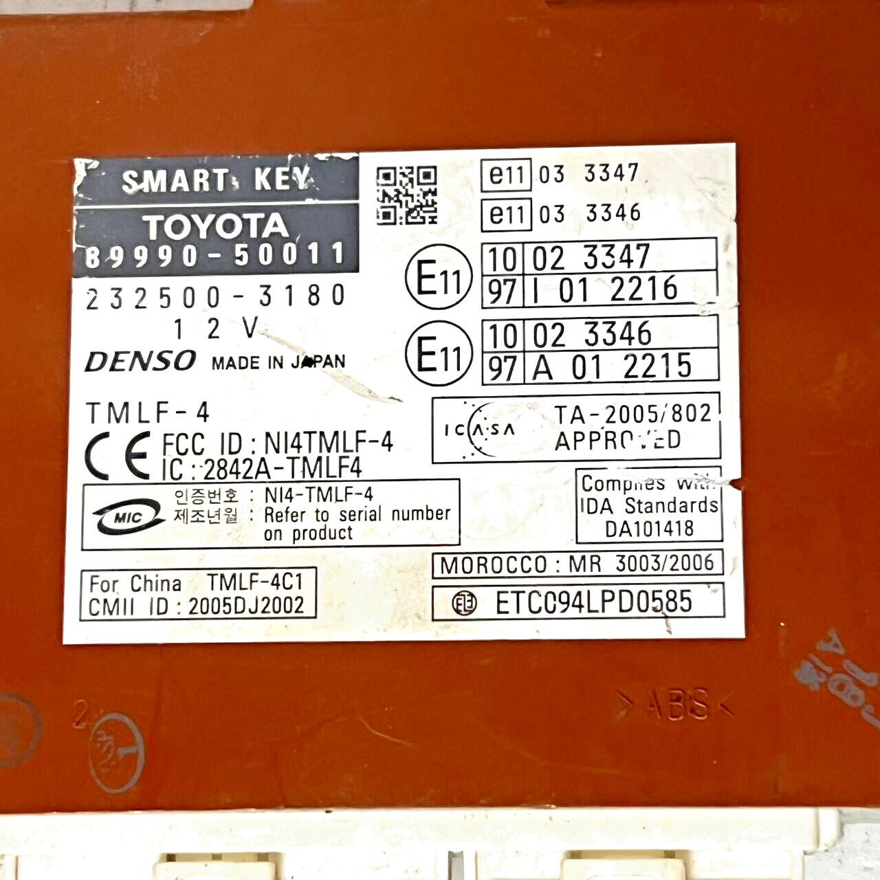 2007 2012 LEXUS LS460 USF40 RHD RIGHT SMART KEY CONTROL ECU COMPUTER JDM OEM