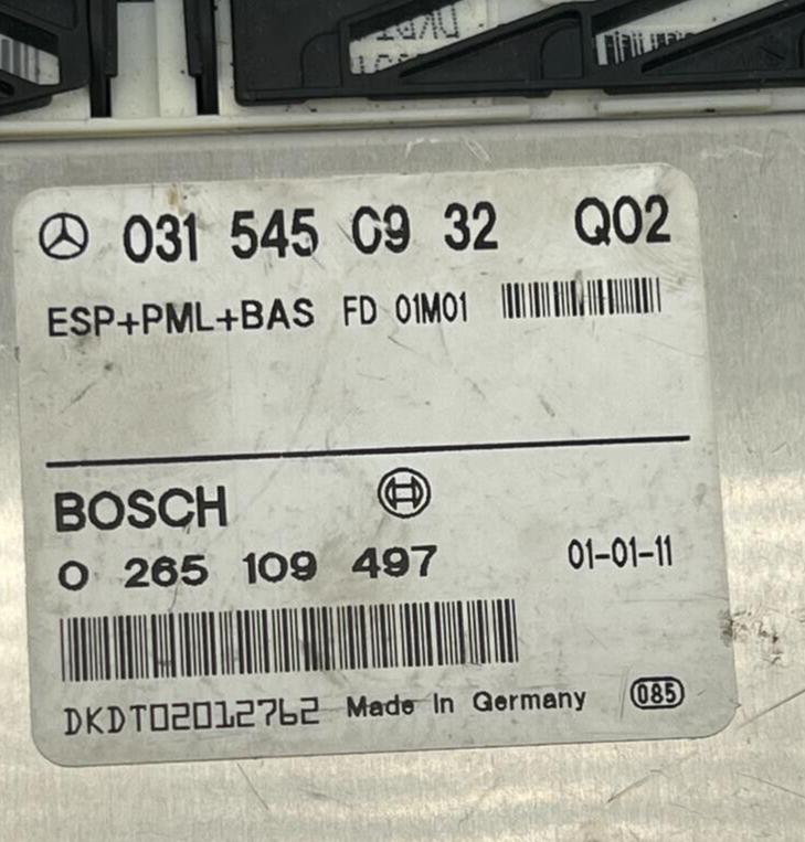 Mercedes-Benz S W220 ABS Control Module Unit 0265109497 2001 Diesel AMD114037