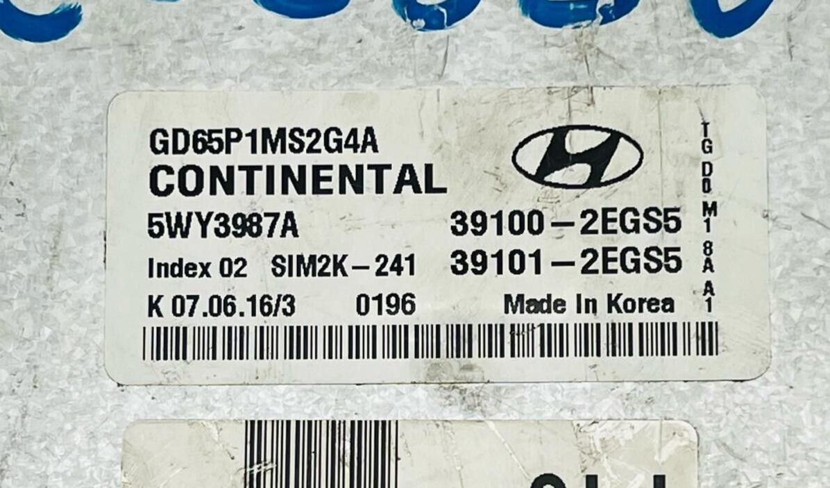 HYUNDAI I30 2015 1.6 391002EGS5 5WY3987A UNIDAD DE CONTROL DEL MOTOR ECU