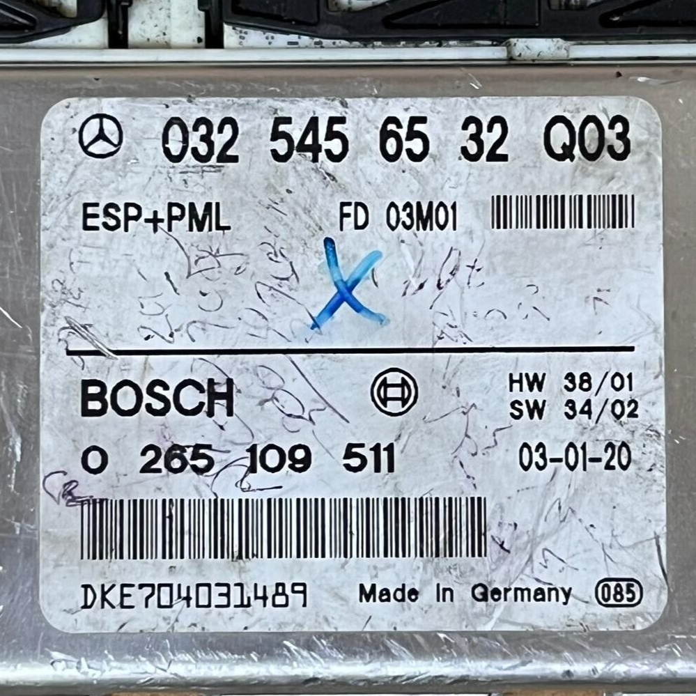 03-06 E500 E350 E320 W211 ABS ESP+PML BRAKE CONTROL MODULE #0325456532