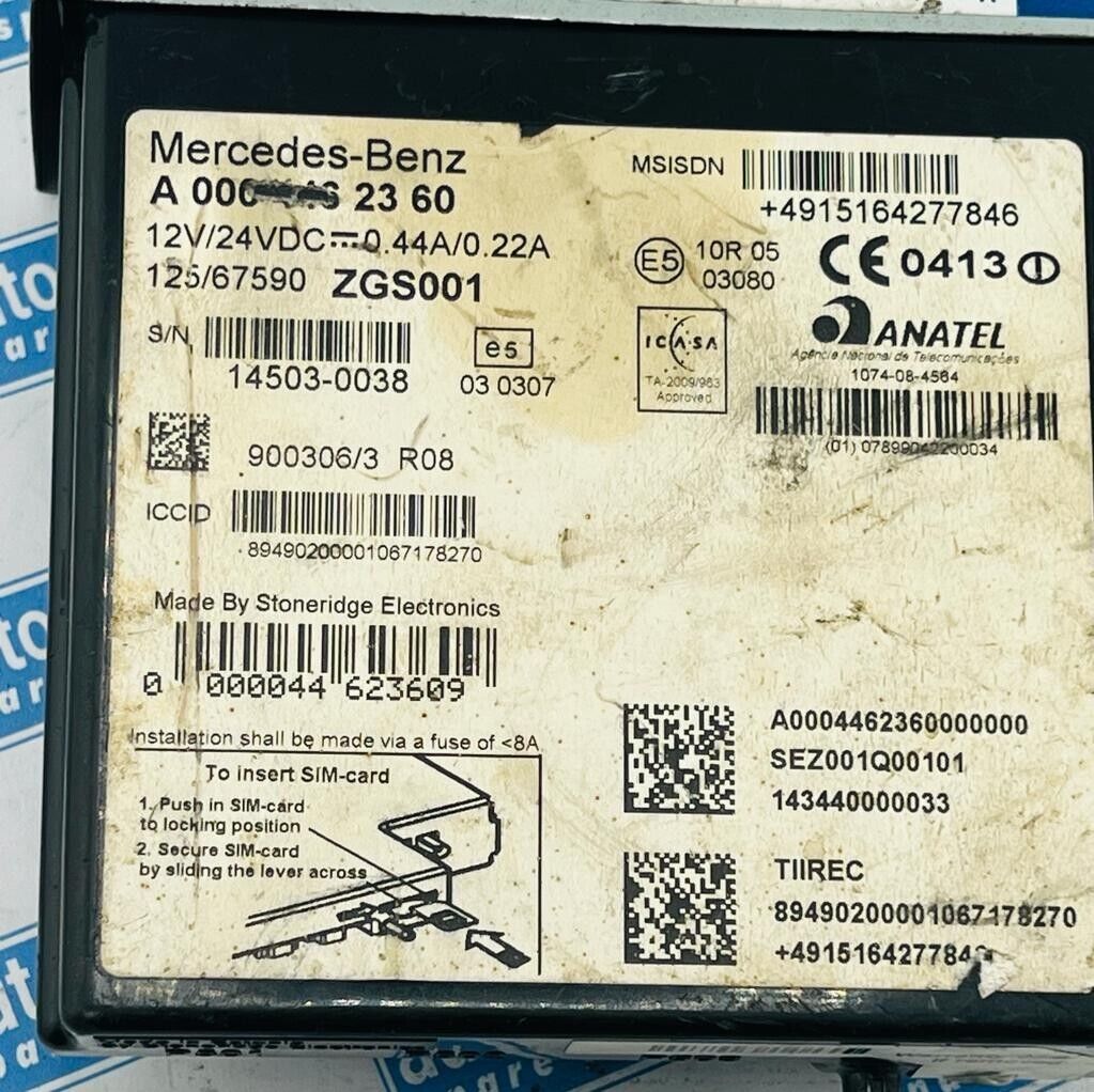 Mercedes-Benz A0004463060 A 000 446 30 60 A0005421587 A 000 542 15 87 Tachograph