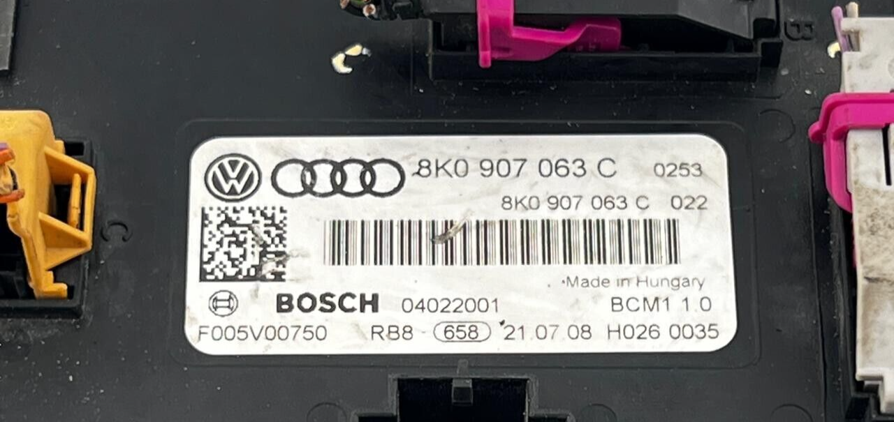 2009 AUDI A4 On Board Supply Bcm Body Control Module 8k0907063c