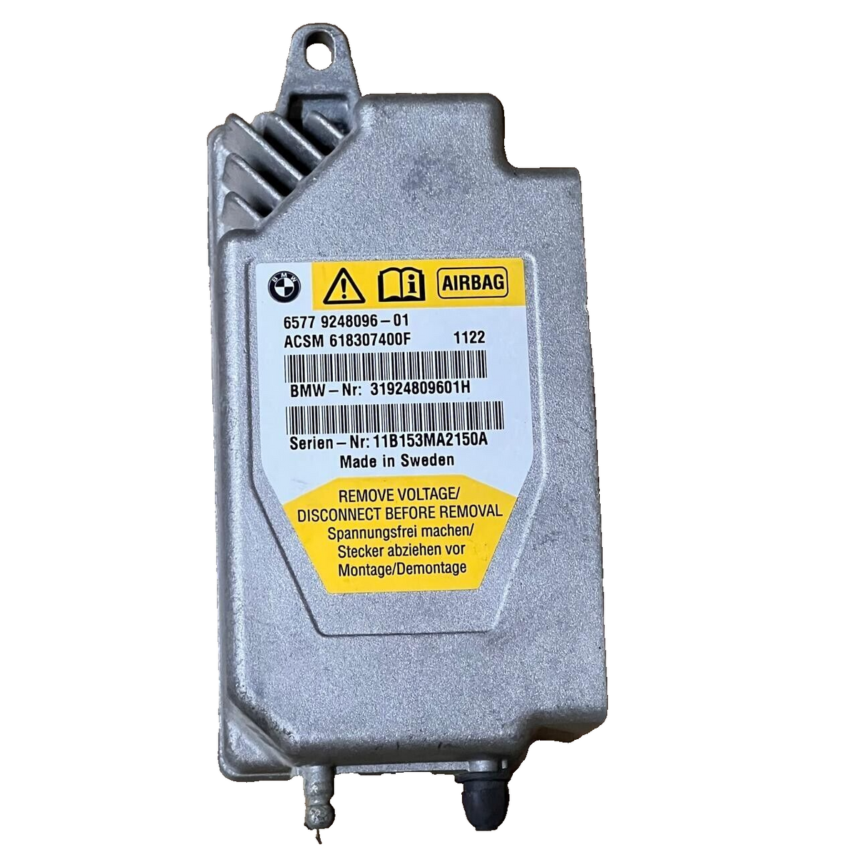 BMW 5 Series F10 F11 Airbug Control Unit -9248096-01 / 618307400F / 31924809601H