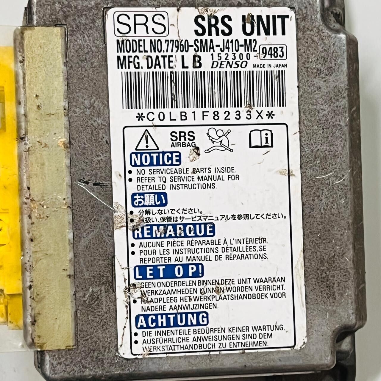 Honda SRS Airbaug Control Module - 77960-SMA-J410-M2 / 152300-9483