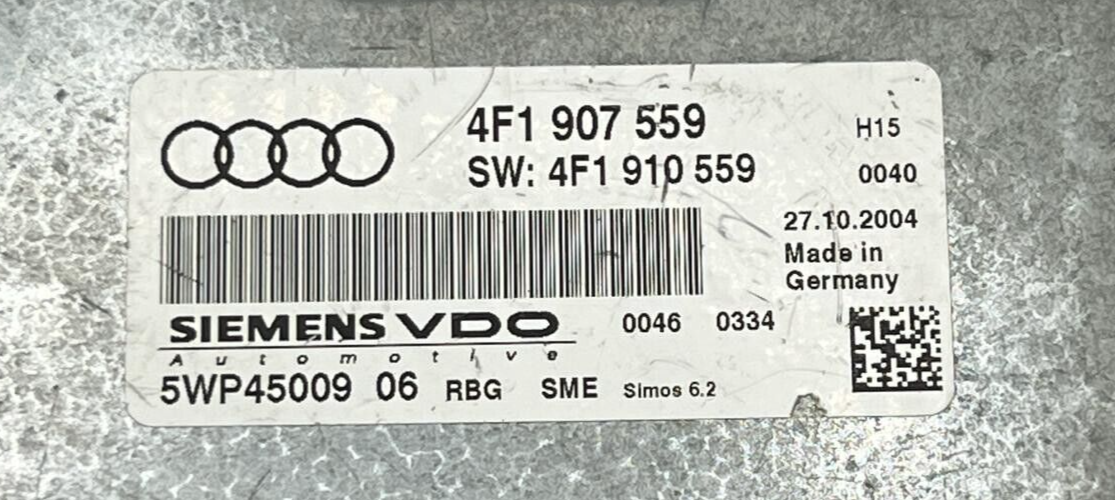 Unidad de control del motor ECU AUDI A6 3.2 4F1907559 5WP45009 SIMOS 6.2