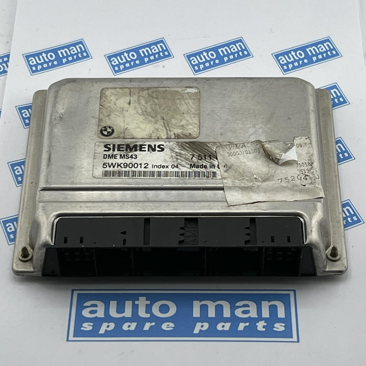 BMW SERIE 3 5WK90012 7511570 7 511570 DME MS43 Engine Control Unit