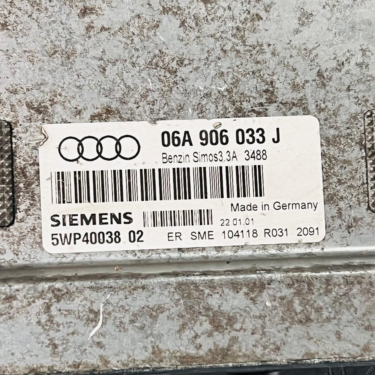 VolksWagen Golf, Bora Audi A3 Engine Control Unit ECU - 06A906033J / 5WP40038