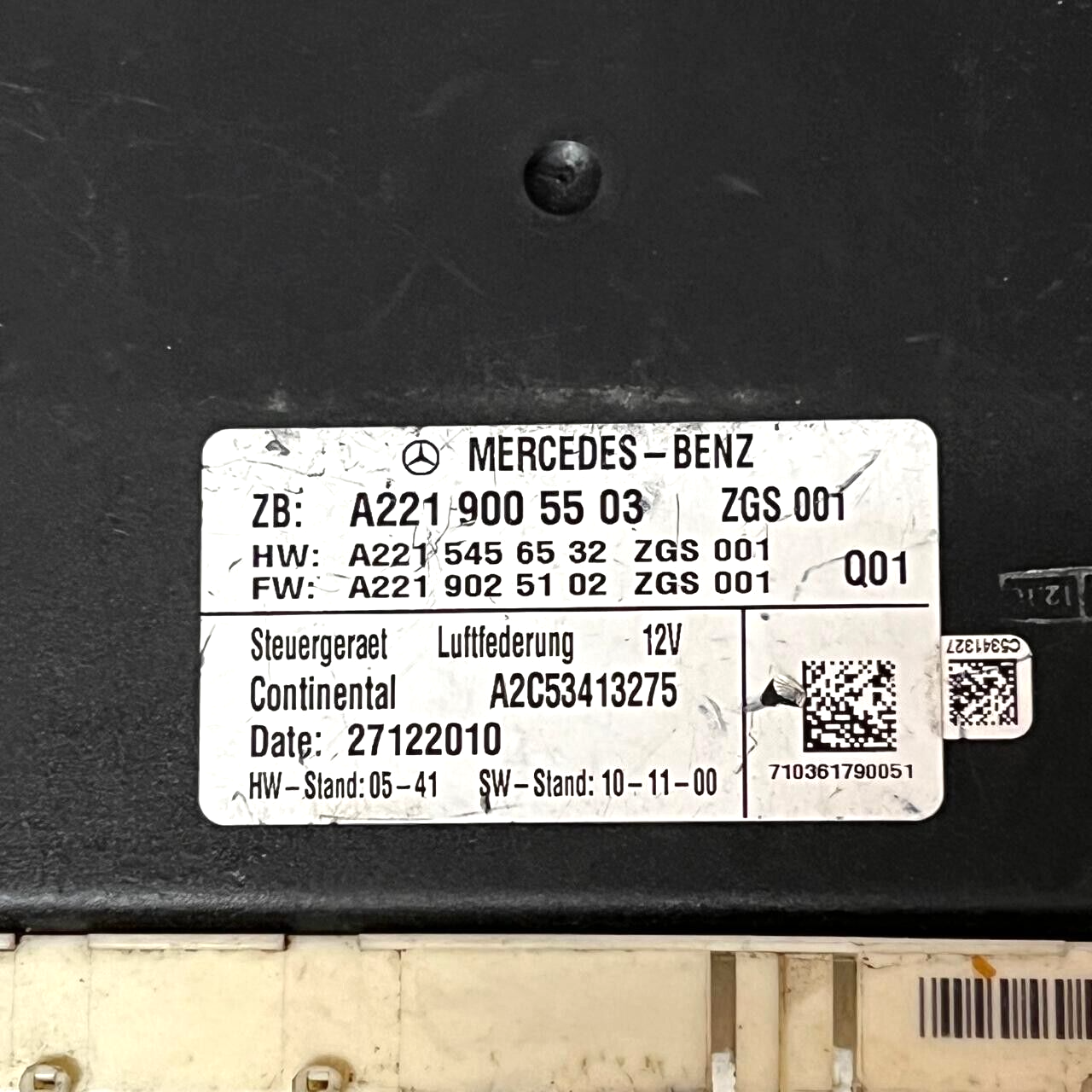 07-14 Mercedes W221 S400 CL550 Airmatic módulo de control de suspensión A2219...