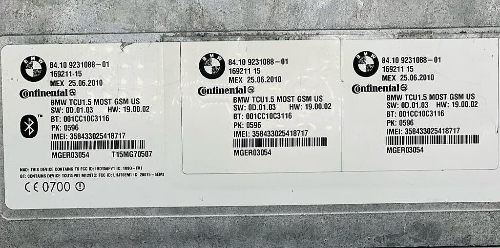 11 - 13 Se adapta al módulo de control de comunicación Bluetooth BMW E82 E88 ...