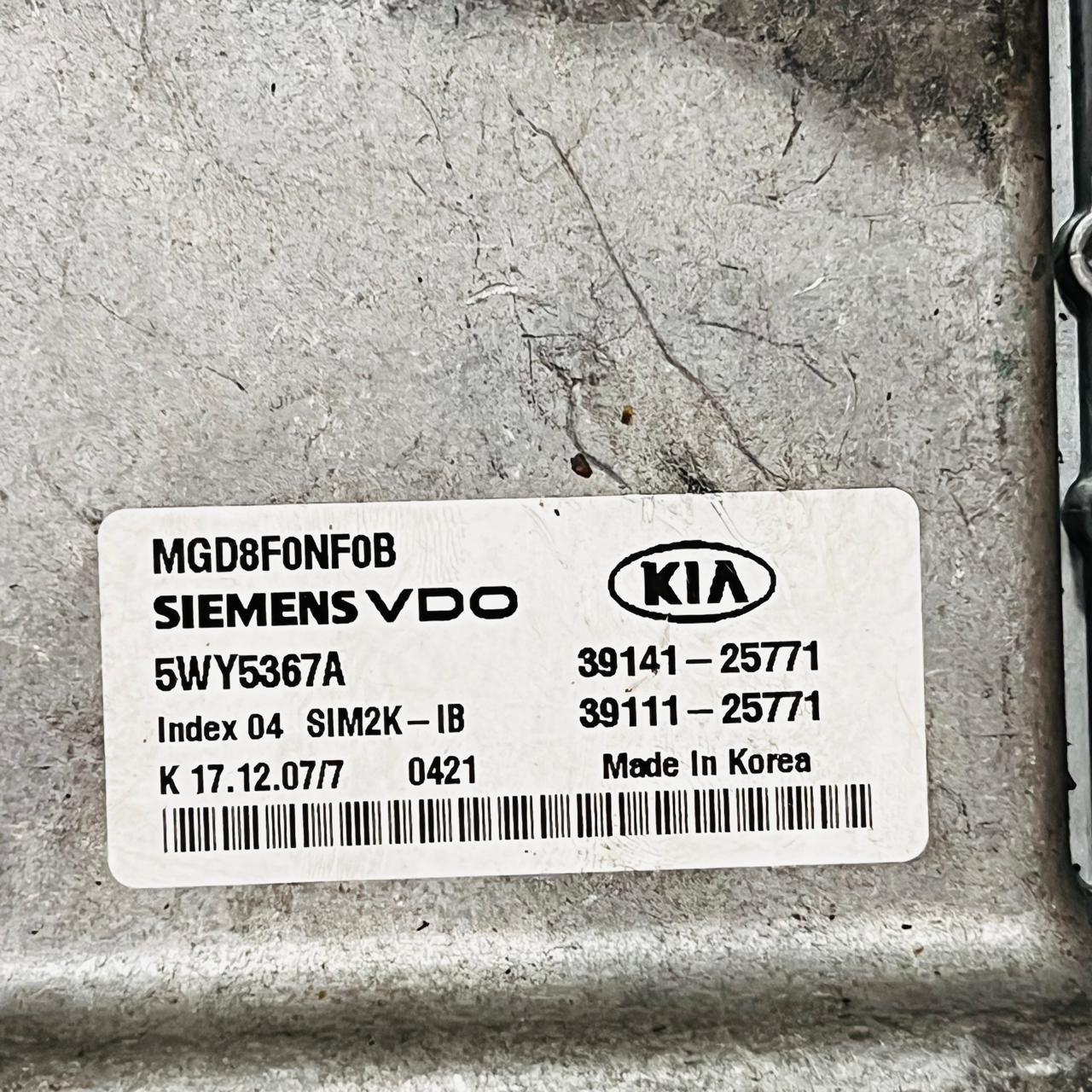 KIA Optima Engine Control Unit ECU 5WY5367A 39141-25771  39111-25771