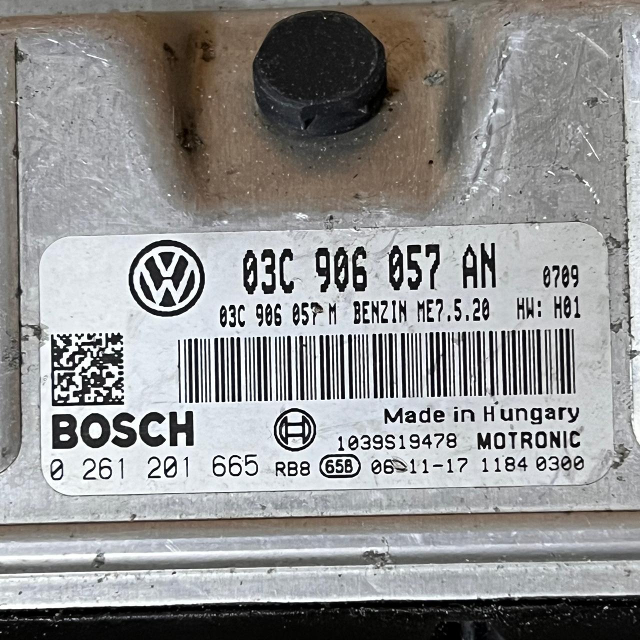 ECU ENGINE CONTROLLER SKODA ROOMSTER 1.6 03C906057AN, 03C 906 057 AN, 03C906057M, 03C 906 057 M, BOSCH 0261201665, 0 261 201 665, BENZIN ME7.5.20 1515 1039S23905